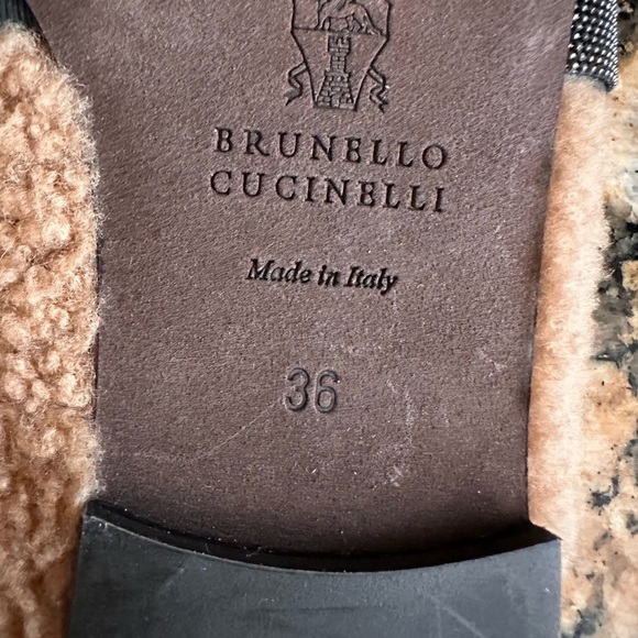 Brunello Cucinelli monili beaded genuine shearling slide - Picture 8 of 8